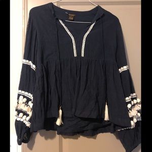 Anthropologie Pom Pom Blouse